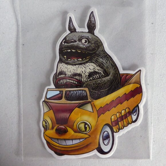 NEW MY NEIGHBOR TOTORO CAT BUS PEDAL CAR VINYL DECAL STICKER - Picture 2 of 3